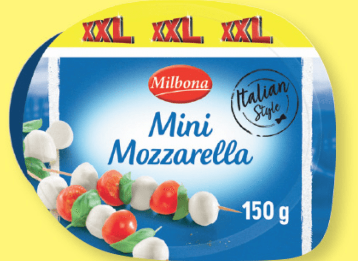 Milbona Mini mozzarella XXL 150 g - Akcija v trgovini Lidl