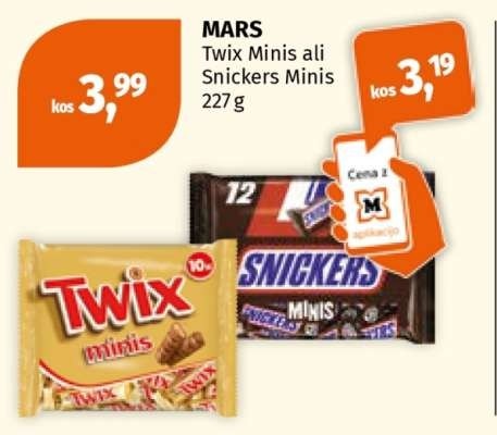 Čokolada Snickers Minis ali Twix Minis 227 g Snickers, Twix Akcija v trgovini Spar