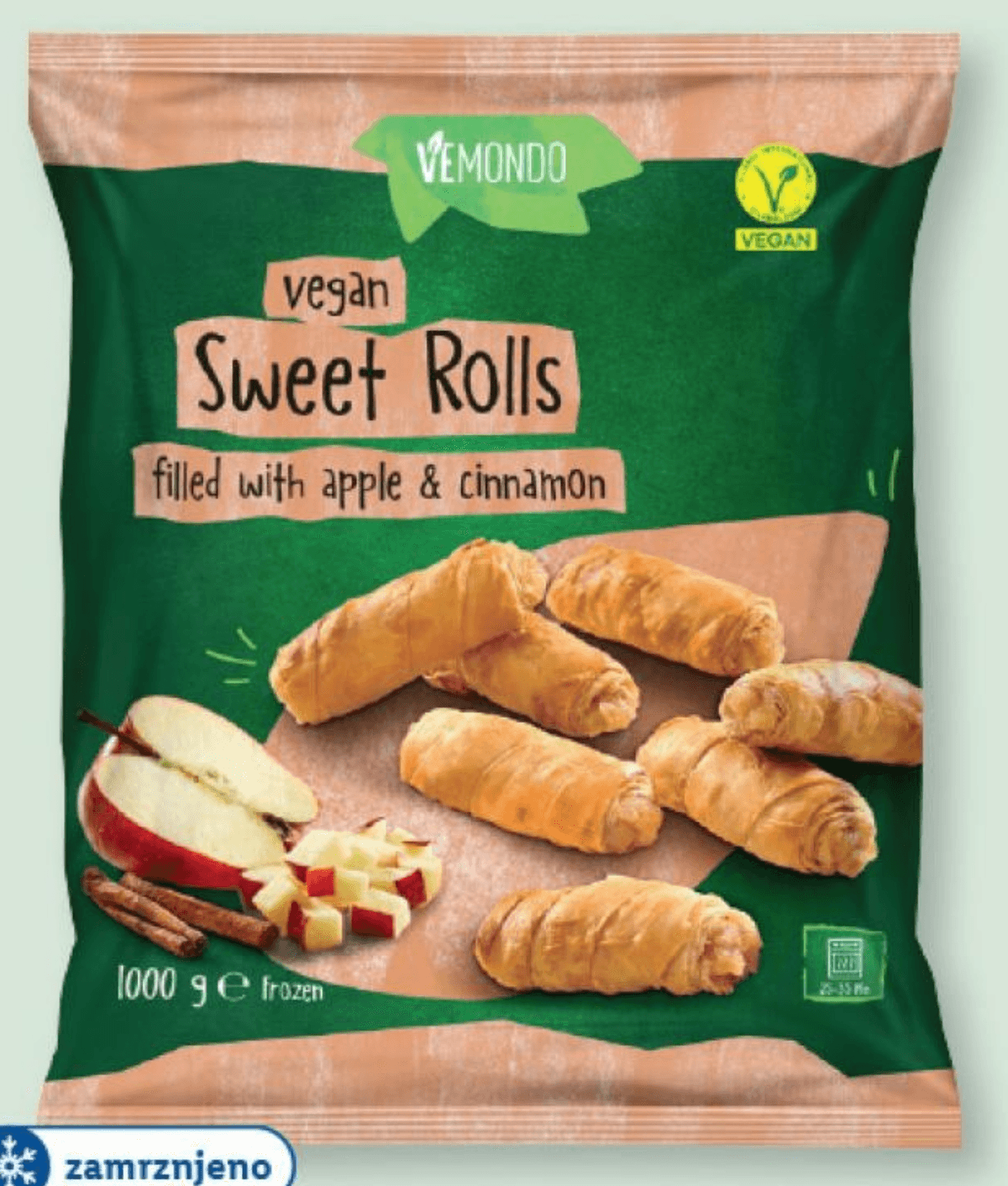 Vemondo Veganski zvitki z jabolki in cimetom 1000 g - Akcija v trgovini Lidl