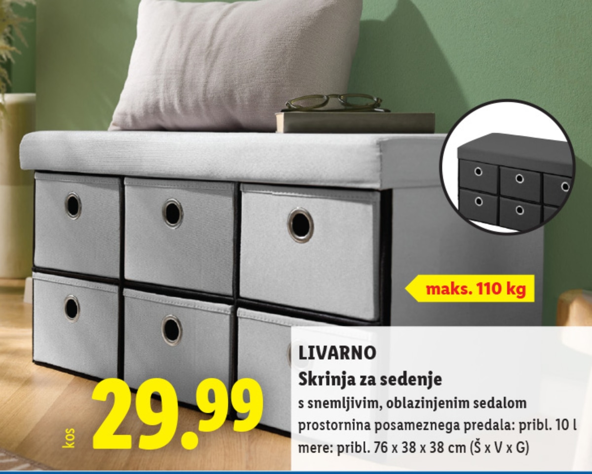 Livarno Skrinja za sedenje LIVARNO home - Akcija v trgovini Lidl