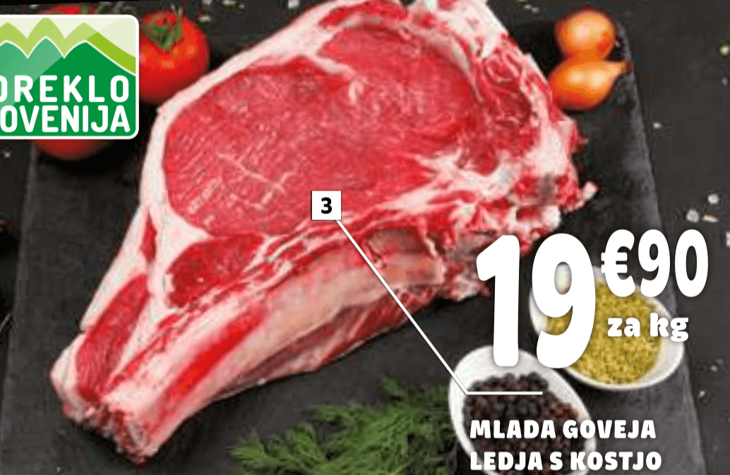 Mlada goveja ledja s kostjo - Akcija v trgovini E.Leclerc