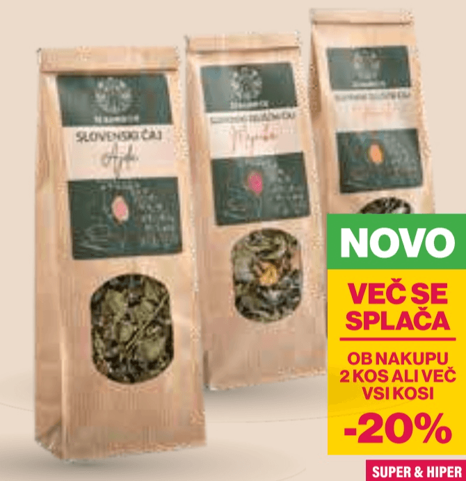 Izbrani slovenski bio čaji iz Kamr'ce 15 g ali 20 g - Akcija v trgovini Mercator