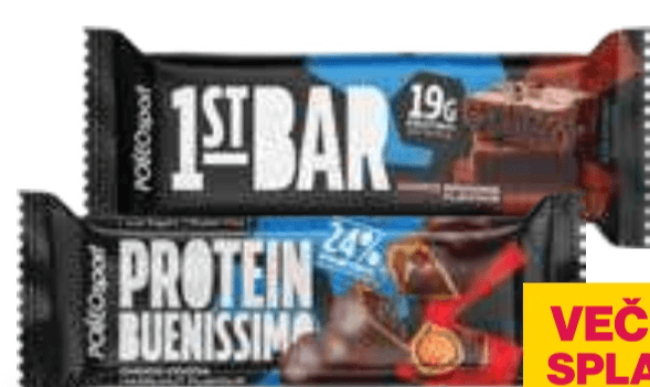 Izbrane proteinske ploščice Polleo Me:F1RST - Akcija v trgovini Mercator