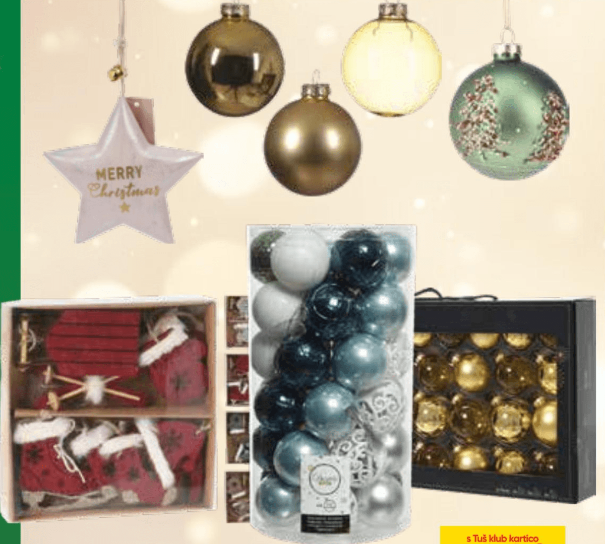 Okraski za božično drevo - Akcija v trgovini Tuš