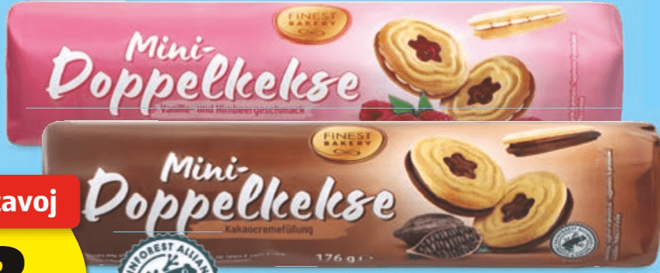 Finest Bakery Piškoti Mini-Doppelkekse 176 g - Akcija v trgovini Hofer