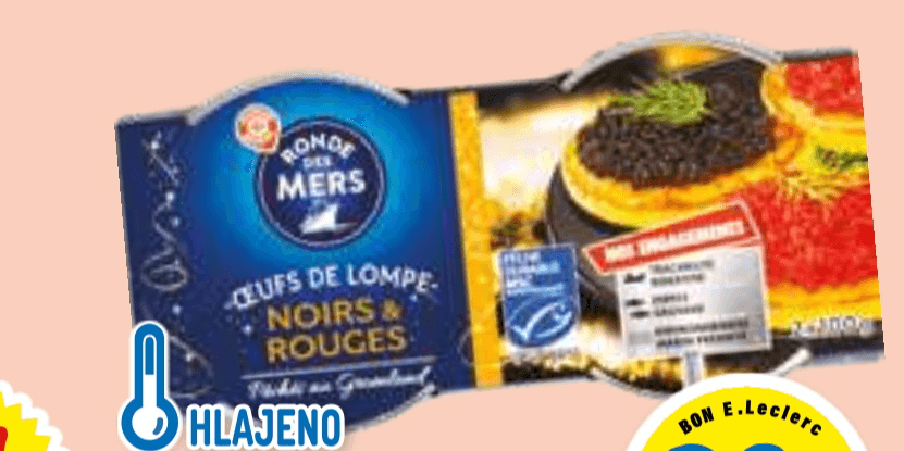 Pasterizirane črne in rdeče ikre 2x 100 g Ronde des Mers - Akcija v trgovini E.Leclerc