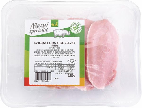 Svinjski laks kare Tuš 480 g - Akcija v trgovini Tuš