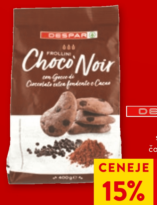 DESPAR Choco Noir Keksi 400 g - Akcija v trgovini Spar