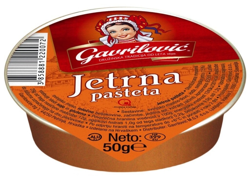 Jetrna pašteta Gavrilović 4x 50 g + 50 g - Akcija v trgovini E.Leclerc