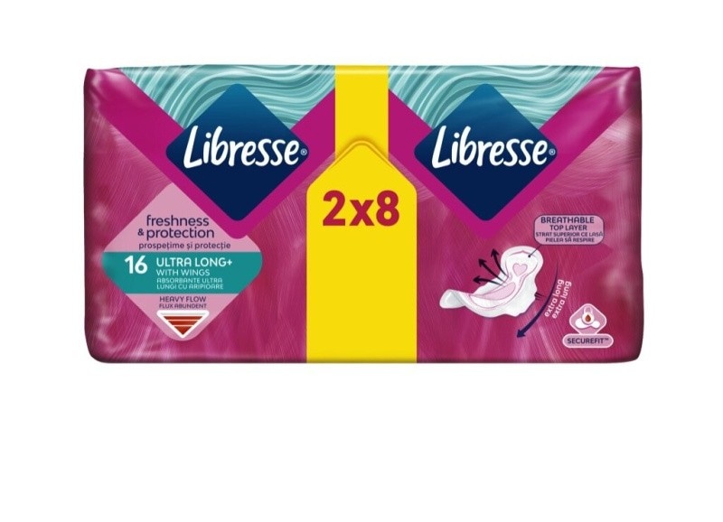 Libresse Total Protection Ultra Long+ 2 x 8 kosov Akcija v trgovini Dm