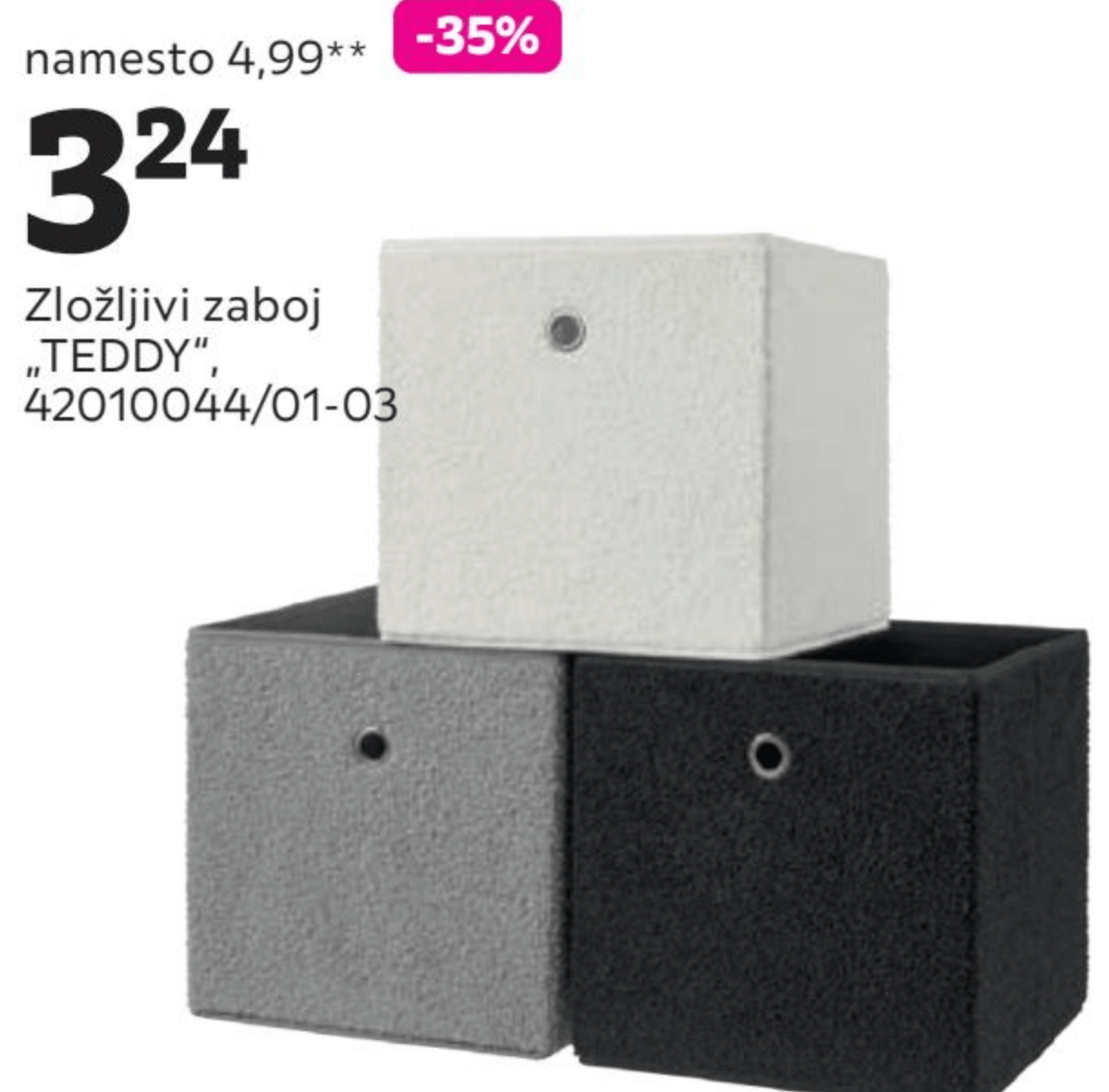 Zložljivi zaboj „TEDDY" - Akcija v trgovini Mömax