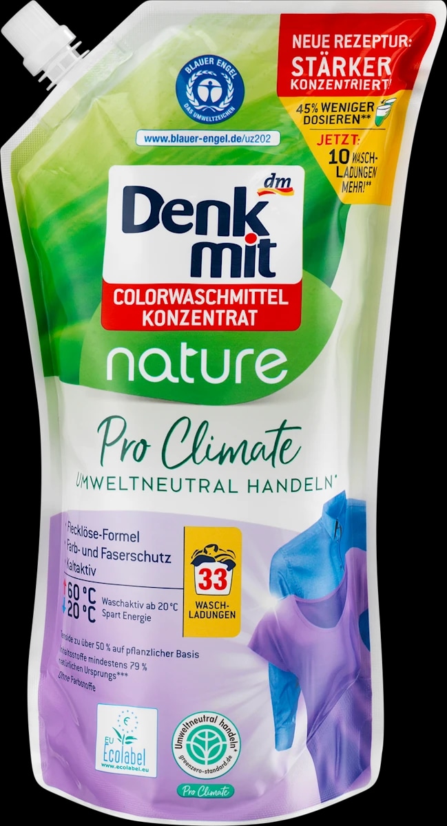 Denkmit Nature Pro Climate koncentriran tekoči detergent za pranje barvnega perila polnilo za 33 pranj - Akcija v trgovini Dm