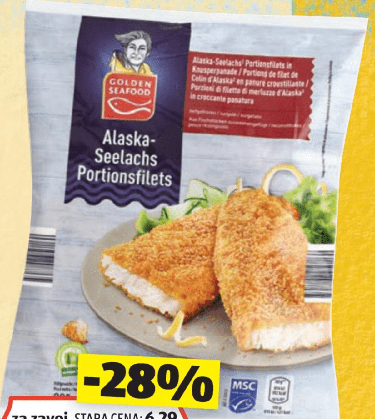 Panirani fileji aljaškega polaka 800 g Golden Seafood - Akcija v trgovini Hofer