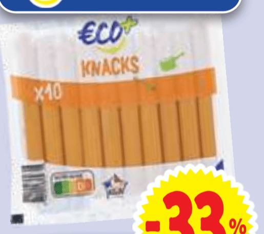 Hrenovke Knacks 350 g Eco - Akcija v trgovini E.Leclerc