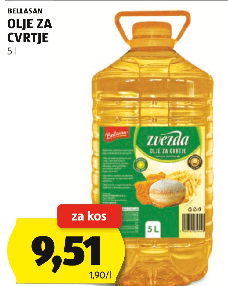 Olje za cvrtje 5 l BELLASAN - Akcija v trgovini Hofer