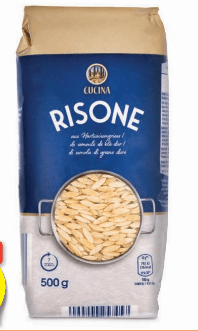 Cucina jušne testenine Risone 500 g Akcija v trgovini Hofer