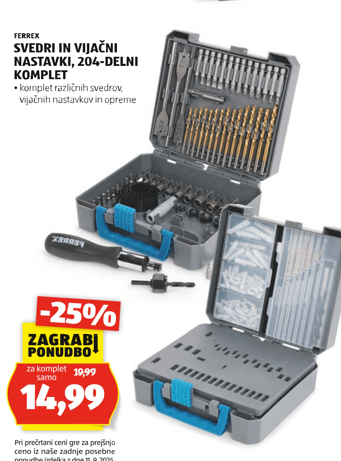 Svedri in vijačni nastavki 204-delni FERREX - Akcija v trgovini Hofer