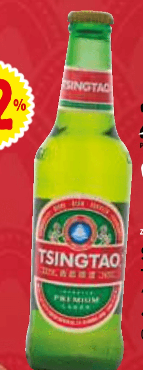 Tsingtao svetlo pivo "Kitajska" 0,33 l Akcija v trgovini E.Leclerc