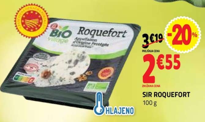 BIO Roquefort Sir Roquefort 100 g - Akcija v trgovini E.Leclerc