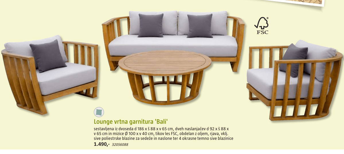 Lounge vrtna garnitura 'Bali' - Akcija v trgovini Bauhaus