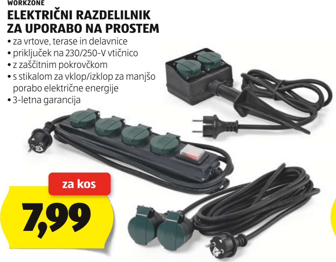 Električni razdelilnik WORKZONE - Akcija v trgovini Hofer