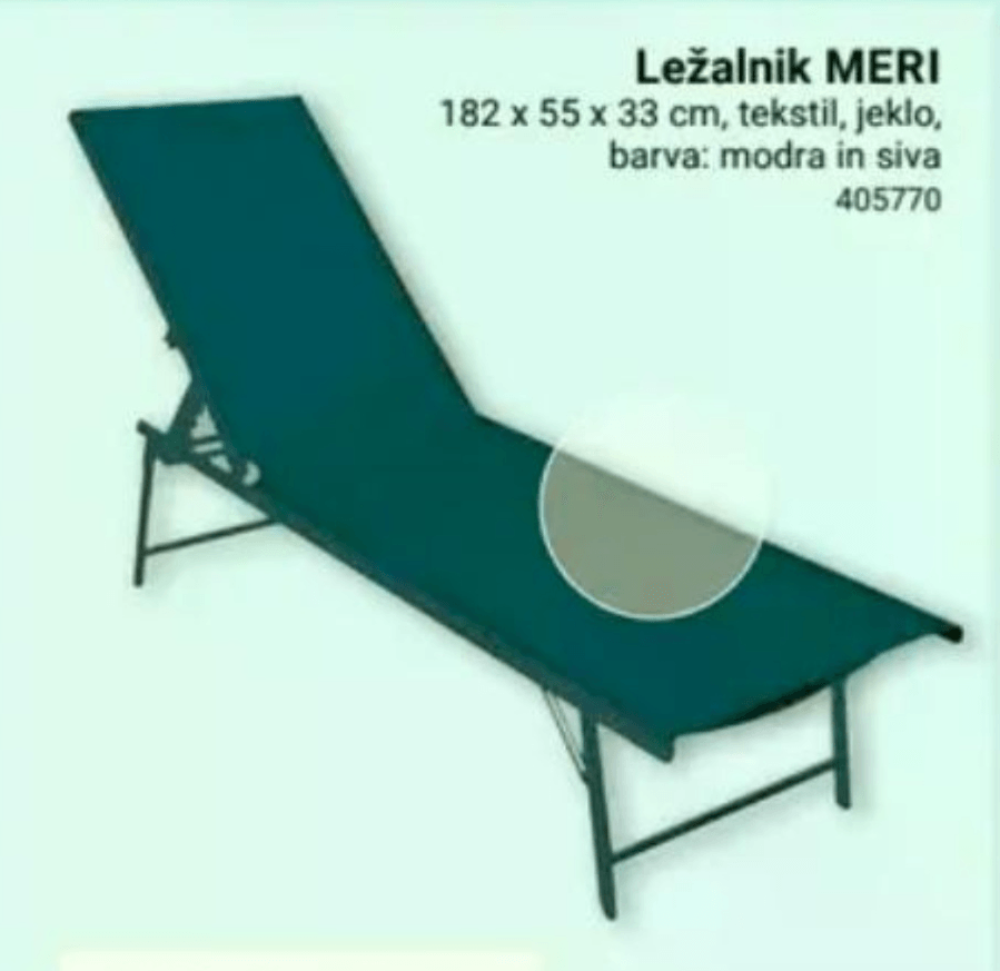 Ležalnik MERI - Akcija v trgovini Pevex