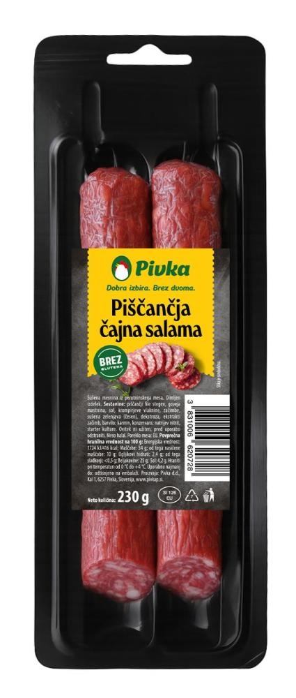 Piščančja čajna klobasa 230 g - Akcija v trgovini E.Leclerc