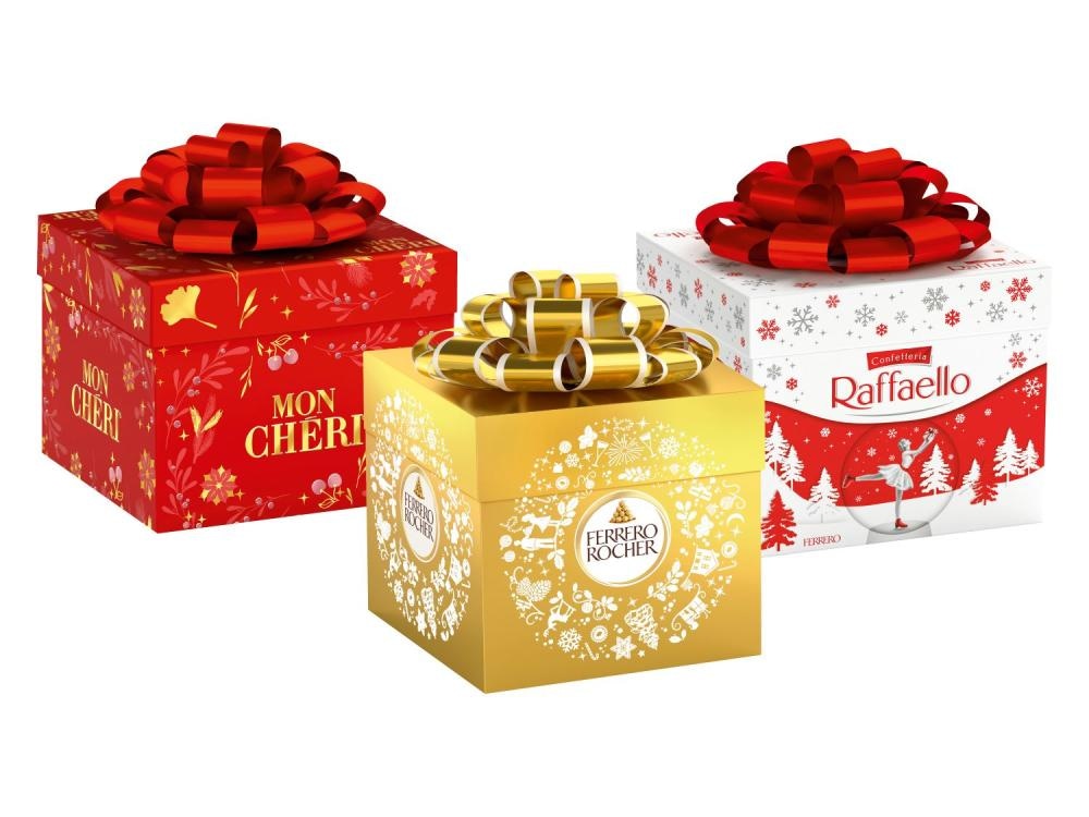 Božični okrasek Ferrero Rocher, Raffaello ali Mon Cheri 37 g - 42 g - Akcija v trgovini E.Leclerc