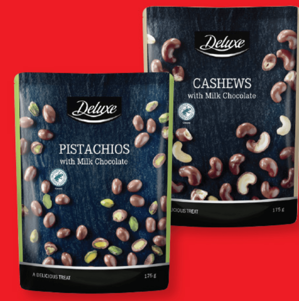 Deluxe Oreščki v mlečni čokoladi 175 g - Akcija v trgovini Lidl