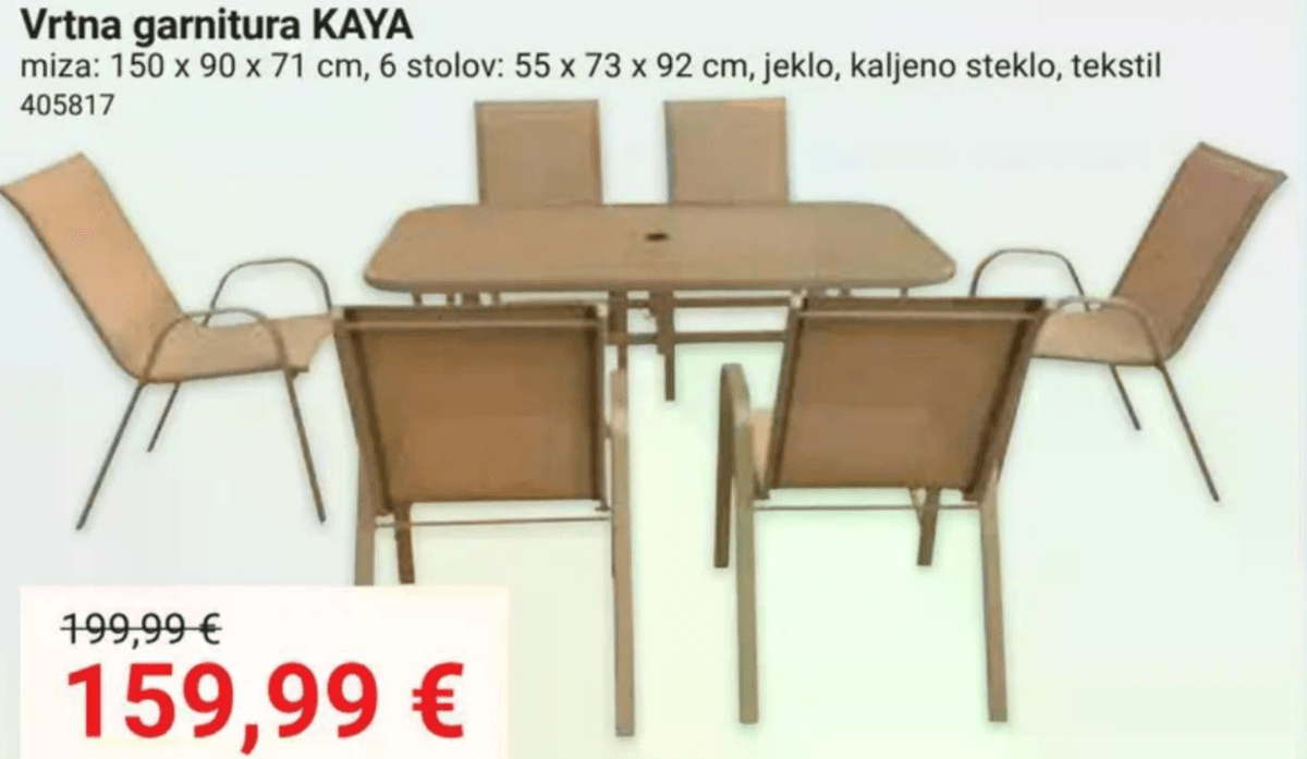 Vrtna garnitura KAYA - Akcija v trgovini Pevex