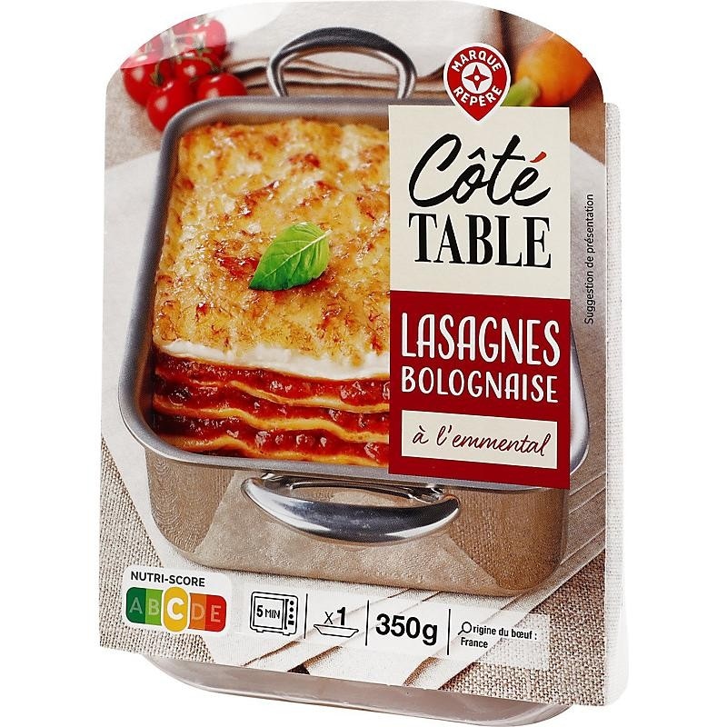Lasanja po bolonjsko 350 g CÔTÉ TABLE Akcija v trgovini E.Leclerc