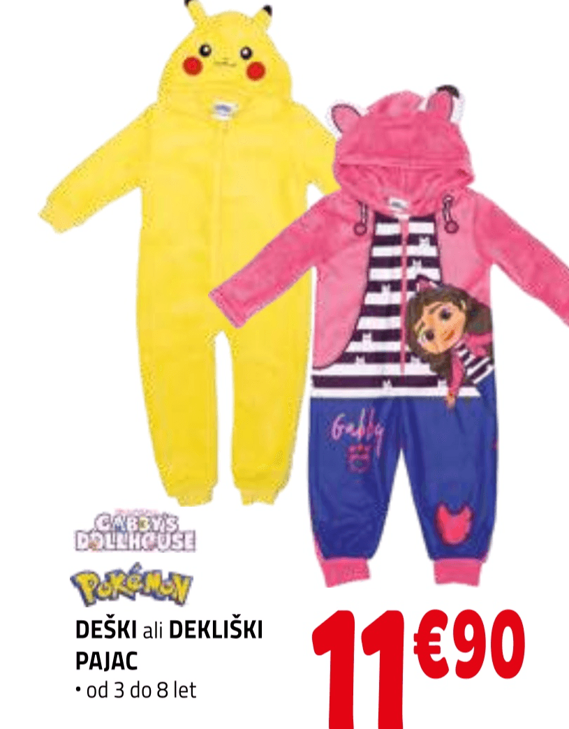 Deški ali Dekliški pajac Gabby's Dollhouse / Pokémon - Akcija v trgovini E.Leclerc