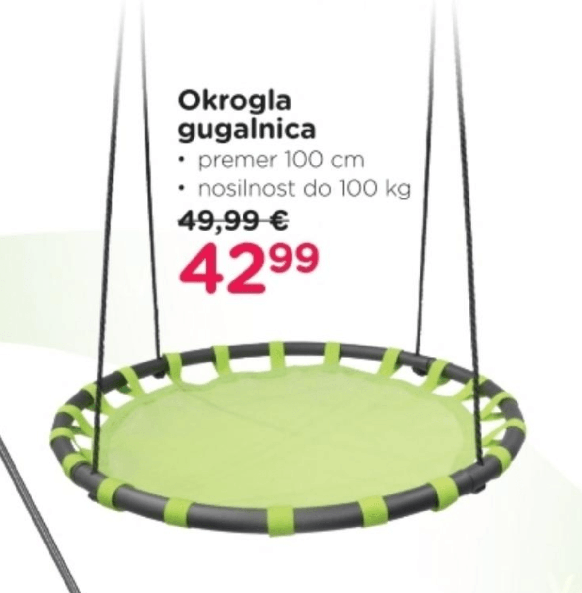 Okrogla gugalnica premer 100 cm - Akcija v trgovini Baby Center