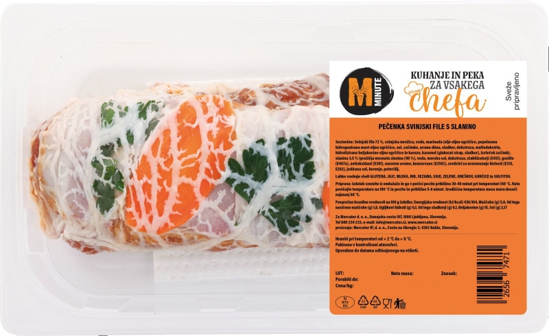 Svinjski file ovit s slanino Minute - Akcija v trgovini Mercator