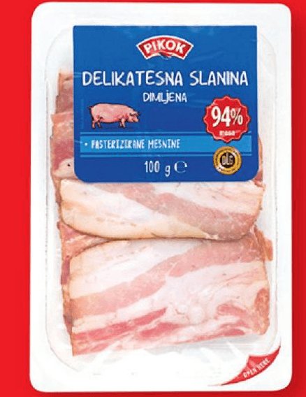 Pikok delikatesna slanina 100 g Akcija v trgovini Lidl