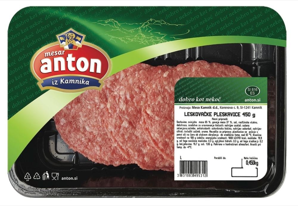 Pleskavice Anton 450 g - Akcija v trgovini E.Leclerc