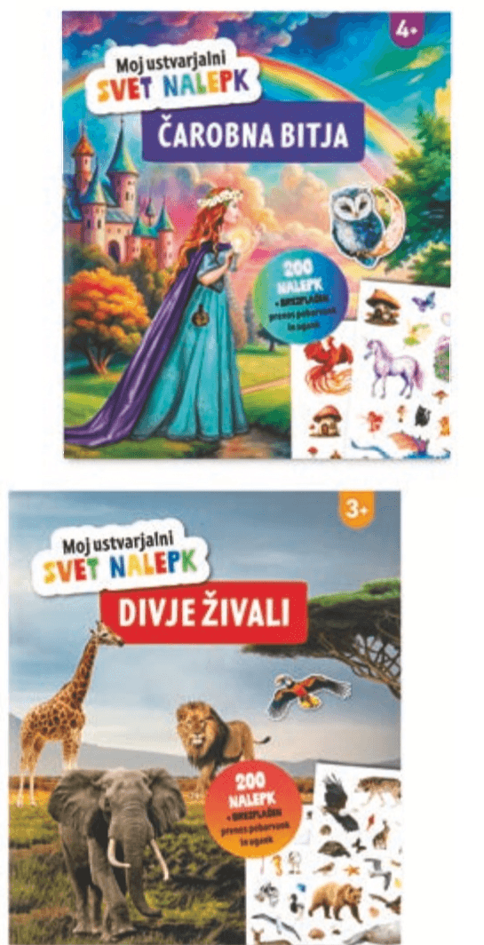 Knjiga z nalepkami Moj ustvarjalni SVET NALEPK - Akcija v trgovini Hofer