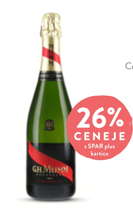 G.H.Mumm šampanjec 0,75 l - Akcija v trgovini Spar