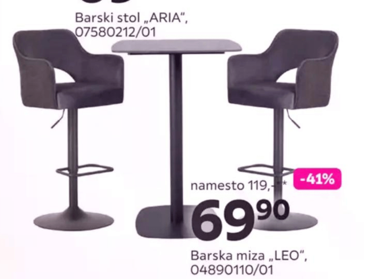 Barski stol „ARIA" - Akcija v trgovini Mömax