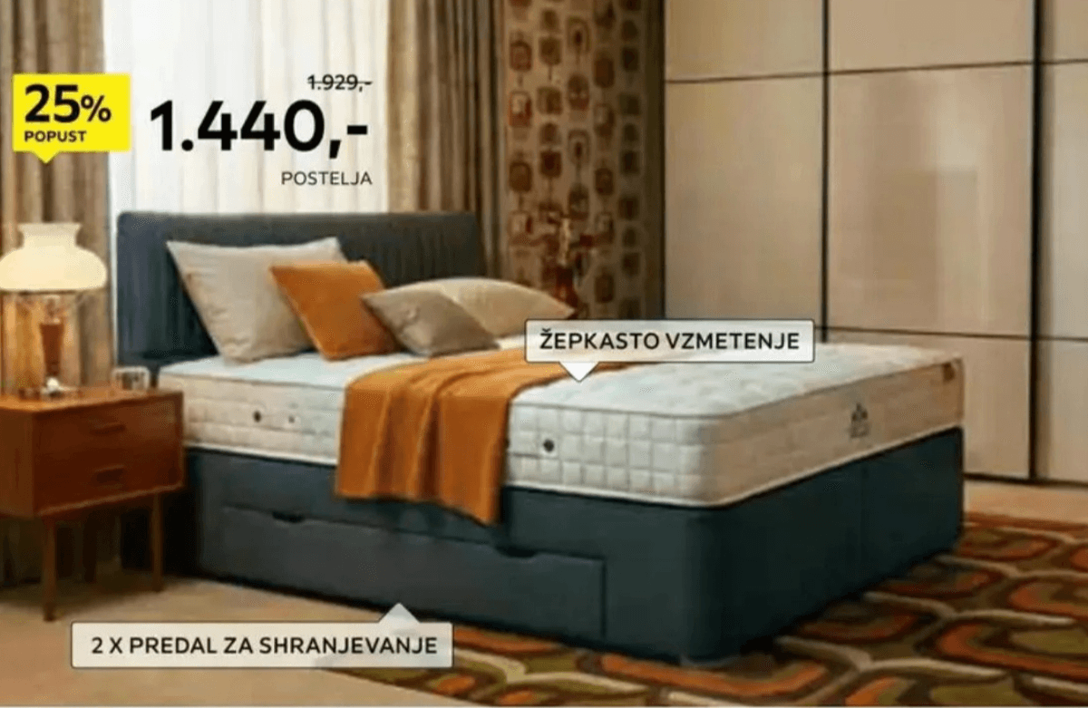 Postelja - Akcija v trgovini Lesnina