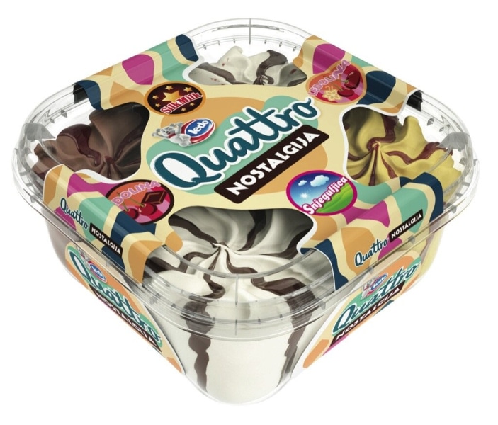 Sladoled Quattro Ledo 1650 ml ali 1500 ml - Akcija v trgovini Mercator