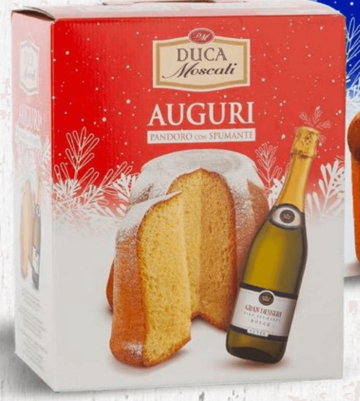 Pecivo Pandoro s penečim vinom 750 g + 750 ml Duca Moscati - Akcija v trgovini Eurospin