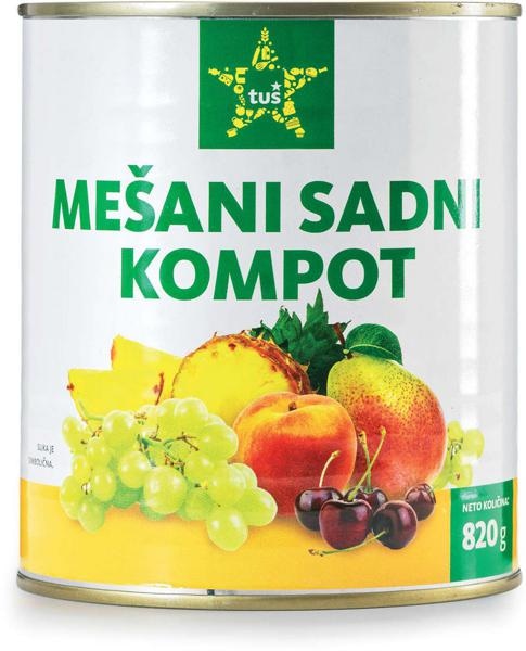 Mešani sadni kompot 820 g Tuš - Akcija v trgovini Tuš