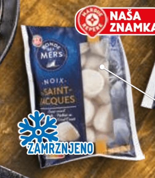 Meso Jakobovih pokrovač Ronde des Mers 300 g - Akcija v trgovini E.Leclerc