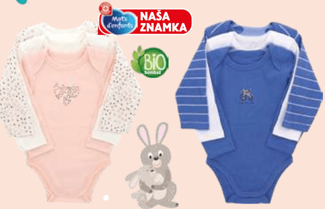 3x Otroški bodi 3x - Akcija v trgovini E.Leclerc