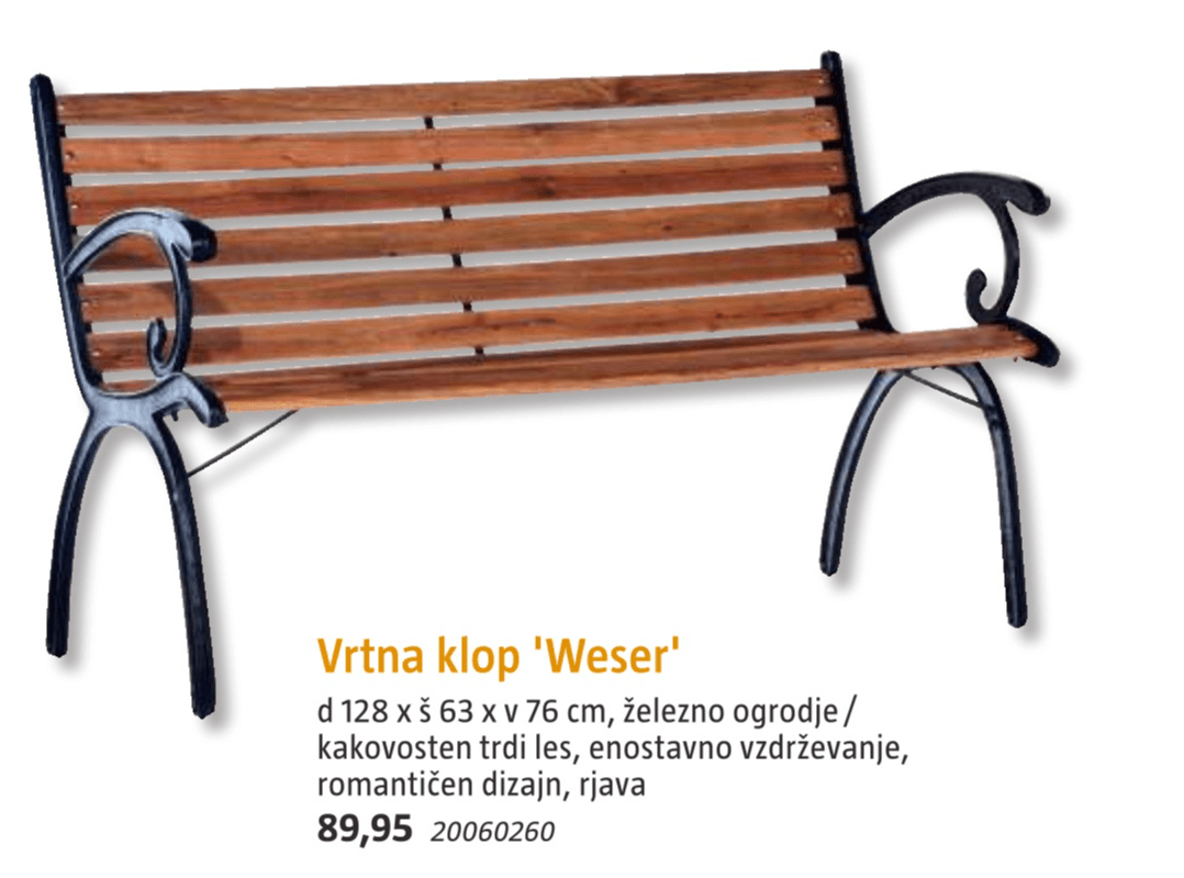 Vrtna klop 'Weser' - Akcija v trgovini Bauhaus