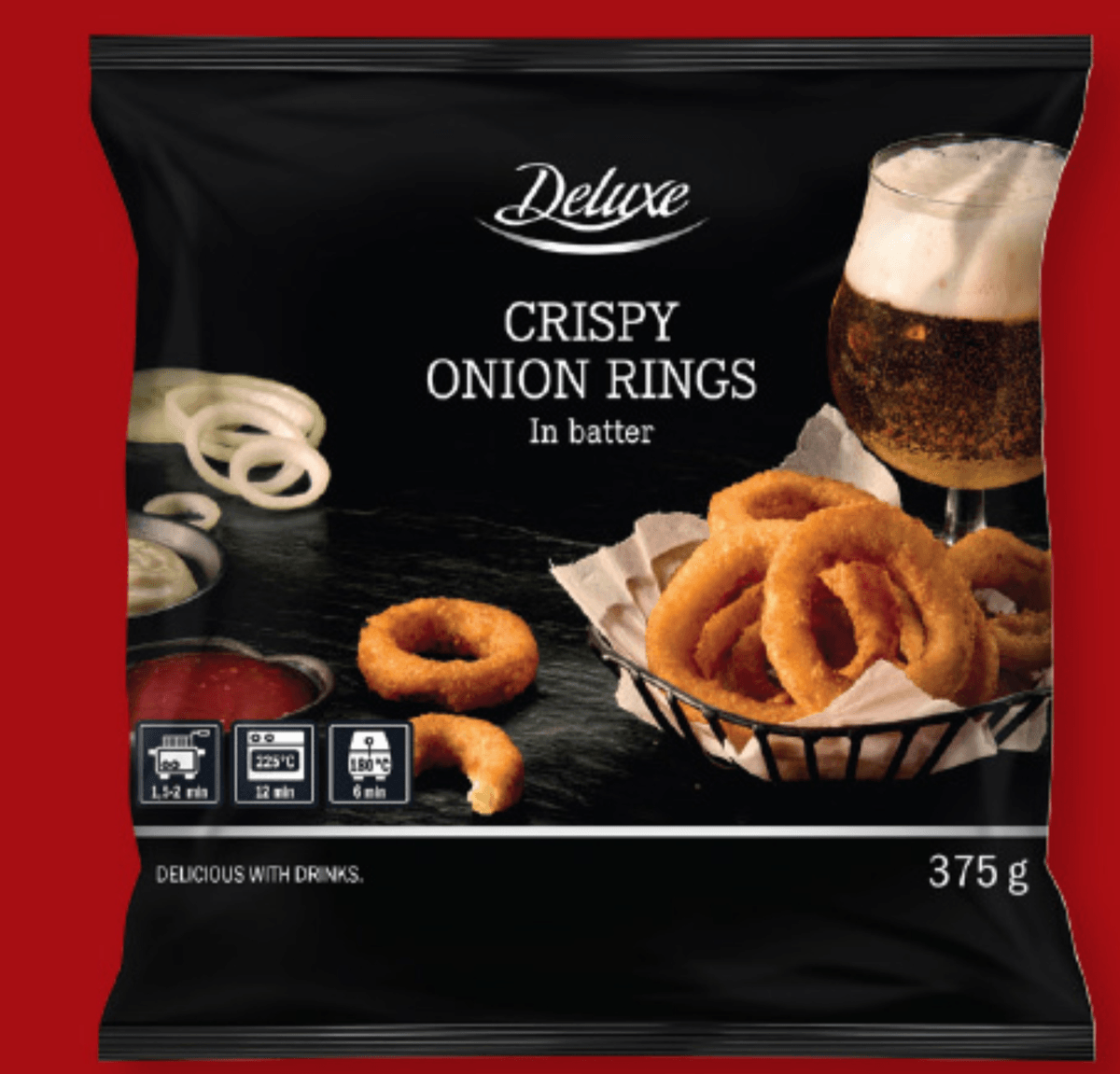 Deluxe Čebulni obročki 375 g - Akcija v trgovini Lidl