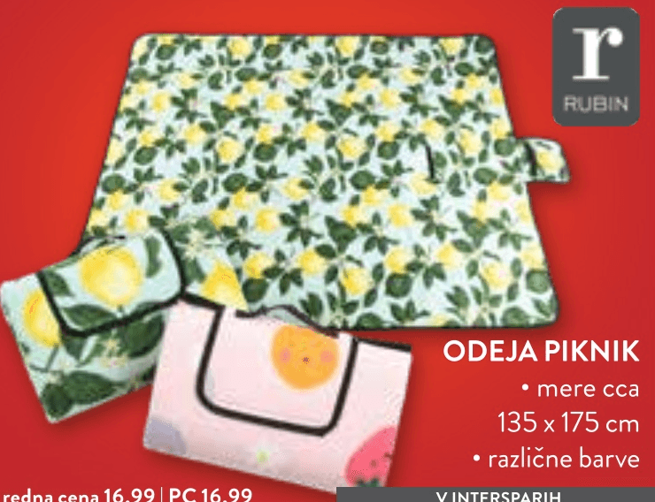 Odeja piknik Rubin - Akcija v trgovini Spar