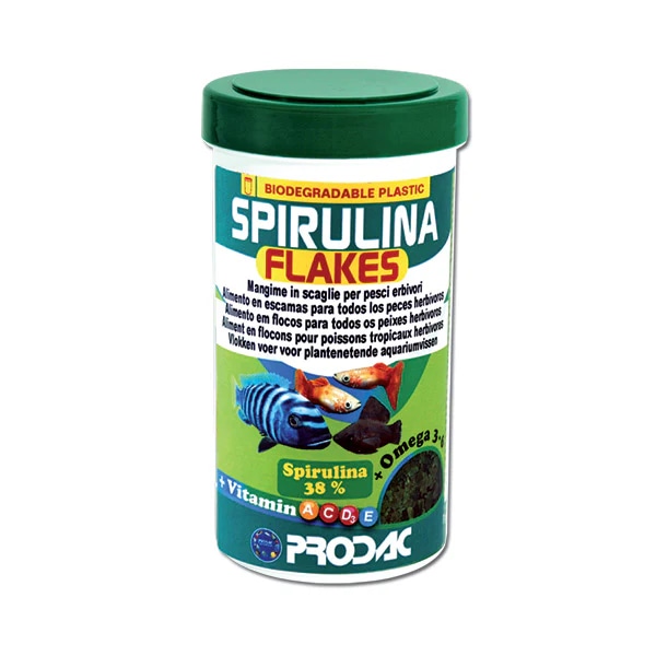 Krmna mešanica v obliki kosmičev s spirulino Prodac Spirulina Flakes 250ML - Akcija v trgovini Mr. Pet