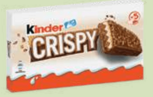 Vafelj Crispy Kinder 5x 34 g - Akcija v trgovini E.Leclerc